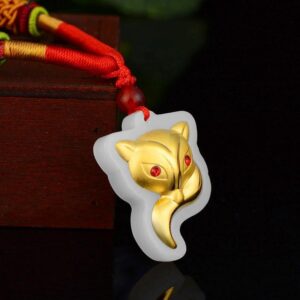 Nephrite Inlaid 24K Gold Fox