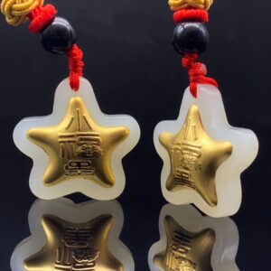 Nephrite Inlaid 24K Gold Star