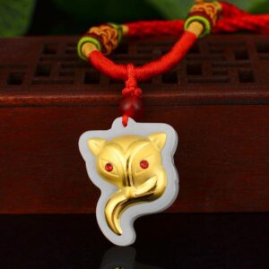 Nephrite Inlaid 24K Gold Fox