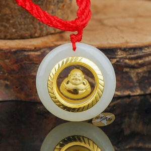 Nephrite Inlaid 24K Gold Rotate Buddha