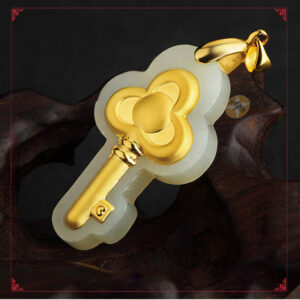 Nephrite Inlaid 24K Gold Key